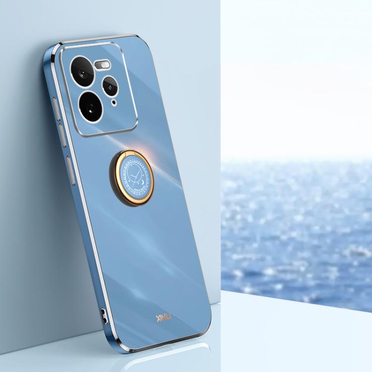 XINLI Straight Edge 6D Electroplate TPU Phone Case with Ring Holder, For Realme Neo7 SE, For Realme14 Pro+, For Realme C75, For Realme GT 7 Pro 5G, For Realme Note 60 4G, For Realme 13 Pro Global
