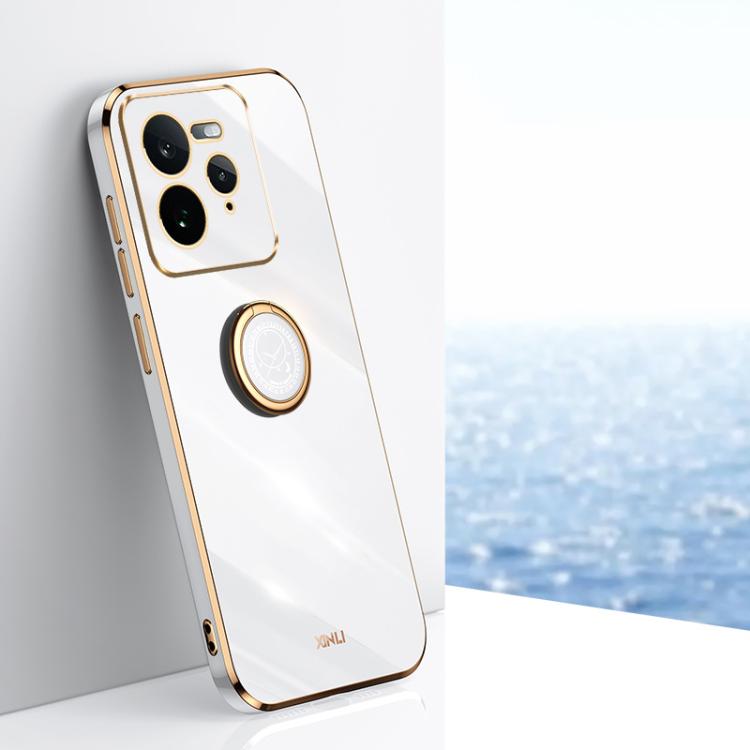 XINLI Straight Edge 6D Electroplate TPU Phone Case with Ring Holder, For Realme Neo7 SE, For Realme14 Pro+, For Realme C75, For Realme GT 7 Pro 5G, For Realme Note 60 4G, For Realme 13 Pro Global