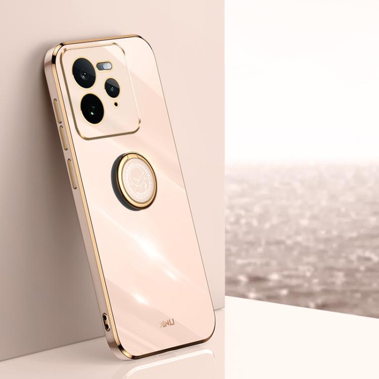 XINLI Straight Edge 6D Electroplate TPU Phone Case with Ring Holder, For Realme Neo7 SE, For Realme14 Pro+, For Realme C75, For Realme GT 7 Pro 5G, For Realme Note 60 4G, For Realme 13 Pro Global
