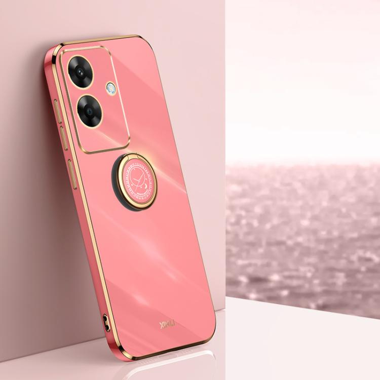 XINLI Straight Edge 6D Electroplate TPU Phone Case with Ring Holder, For Realme Neo7 SE, For Realme14 Pro+, For Realme C75, For Realme GT 7 Pro 5G, For Realme Note 60 4G, For Realme 13 Pro Global