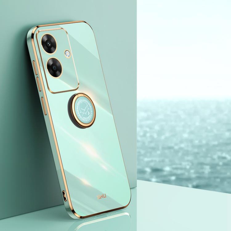 XINLI Straight Edge 6D Electroplate TPU Phone Case with Ring Holder, For Realme Neo7 SE, For Realme14 Pro+, For Realme C75, For Realme GT 7 Pro 5G, For Realme Note 60 4G, For Realme 13 Pro Global