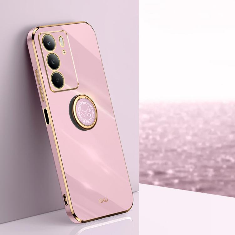 XINLI Straight Edge 6D Electroplate TPU Phone Case with Ring Holder, For Realme Neo7 SE, For Realme14 Pro+, For Realme C75, For Realme GT 7 Pro 5G, For Realme Note 60 4G, For Realme 13 Pro Global