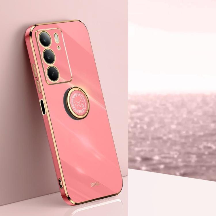 XINLI Straight Edge 6D Electroplate TPU Phone Case with Ring Holder, For Realme Neo7 SE, For Realme14 Pro+, For Realme C75, For Realme GT 7 Pro 5G, For Realme Note 60 4G, For Realme 13 Pro Global