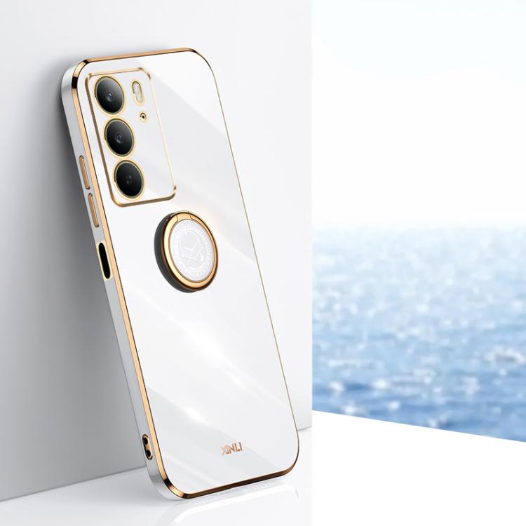 XINLI Straight Edge 6D Electroplate TPU Phone Case with Ring Holder, For Realme Neo7 SE, For Realme14 Pro+, For Realme C75, For Realme GT 7 Pro 5G, For Realme Note 60 4G, For Realme 13 Pro Global