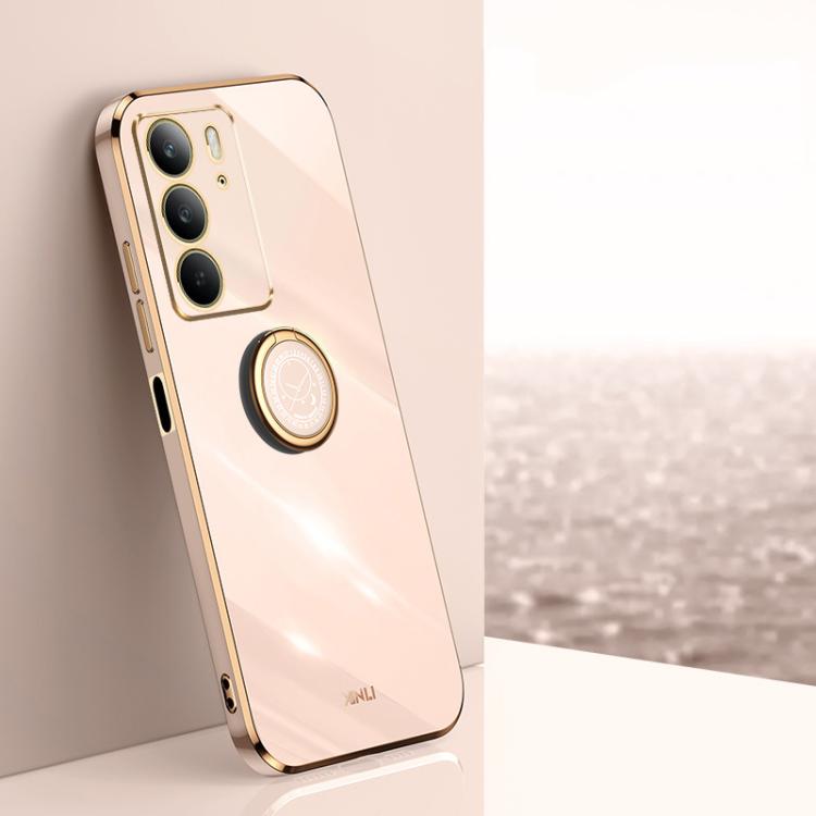 XINLI Straight Edge 6D Electroplate TPU Phone Case with Ring Holder, For Realme Neo7 SE, For Realme14 Pro+, For Realme C75, For Realme GT 7 Pro 5G, For Realme Note 60 4G, For Realme 13 Pro Global