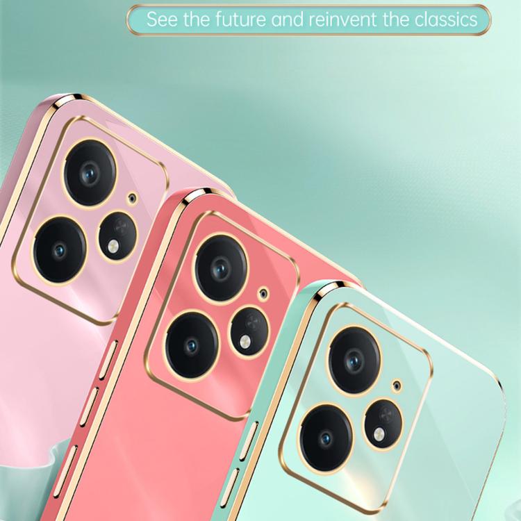 XINLI Straight Edge 6D Electroplate TPU Phone Case with Ring Holder, For Realme Neo7 SE, For Realme14 Pro+, For Realme C75, For Realme GT 7 Pro 5G, For Realme Note 60 4G, For Realme 13 Pro Global