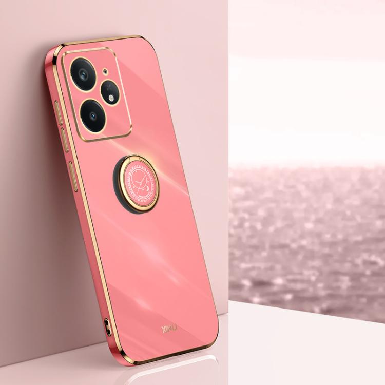 XINLI Straight Edge 6D Electroplate TPU Phone Case with Ring Holder, For Realme Neo7 SE, For Realme14 Pro+, For Realme C75, For Realme GT 7 Pro 5G, For Realme Note 60 4G, For Realme 13 Pro Global