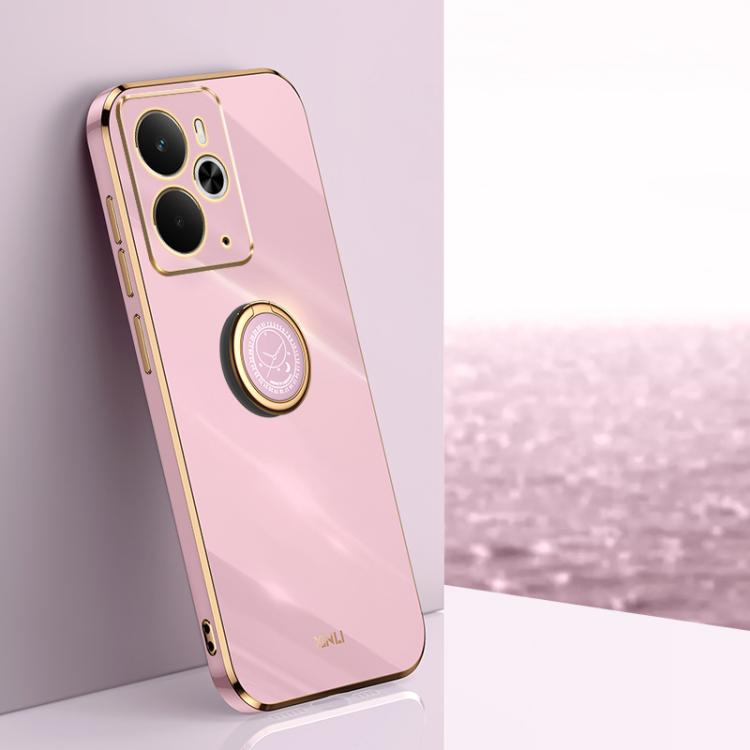 XINLI Straight Edge 6D Electroplate TPU Phone Case with Ring Holder, For Realme Note 80 4G, For Realme 16 Pro 5G, For Realme GT 8 Pro 5G, For Realme 15 5G Global, For Realme 14 5G Global, For Realme Neo7X