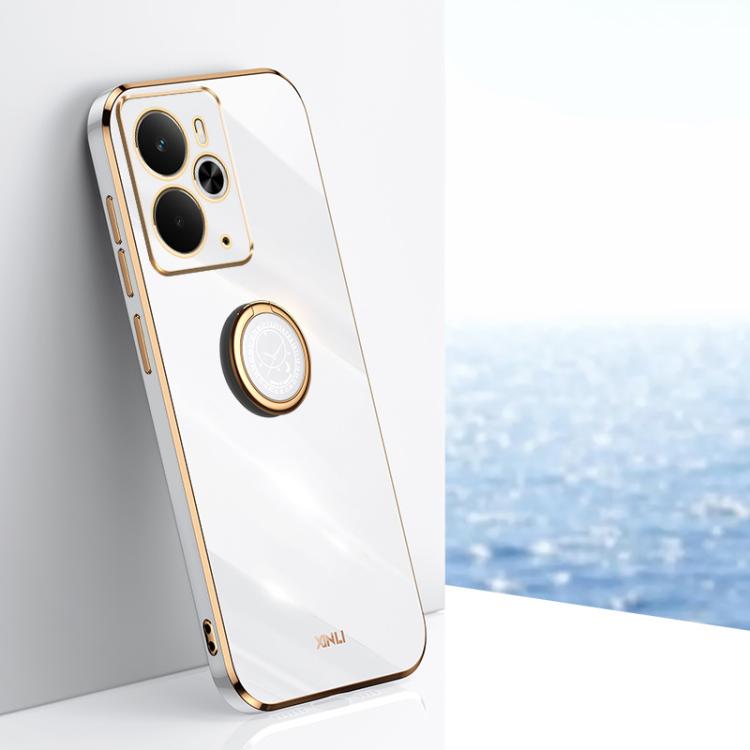 XINLI Straight Edge 6D Electroplate TPU Phone Case with Ring Holder, For Realme Note 80 4G, For Realme 16 Pro 5G, For Realme GT 8 Pro 5G, For Realme 15 5G Global, For Realme 14 5G Global, For Realme Neo7X
