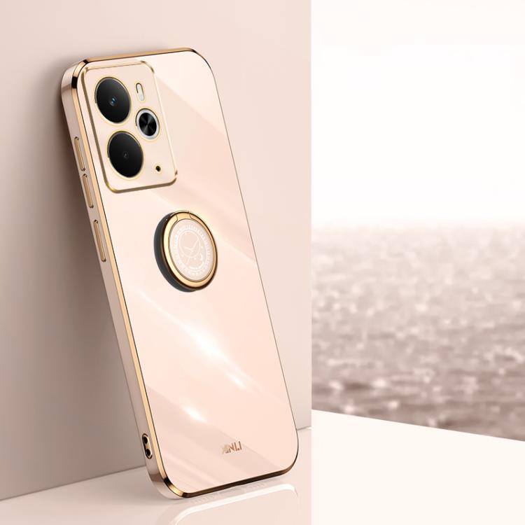 XINLI Straight Edge 6D Electroplate TPU Phone Case with Ring Holder, For Realme Note 80 4G, For Realme 16 Pro 5G, For Realme GT 8 Pro 5G, For Realme 15 5G Global, For Realme 14 5G Global, For Realme Neo7X