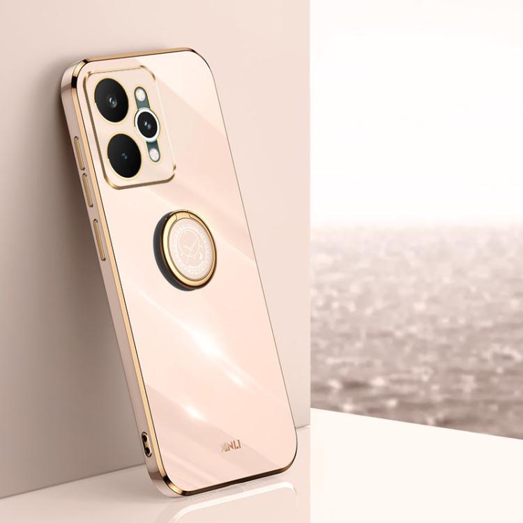 XINLI Straight Edge 6D Electroplate TPU Phone Case with Ring Holder, For Realme Note 80 4G, For Realme 16 Pro 5G, For Realme GT 8 Pro 5G, For Realme 15 5G Global, For Realme 14 5G Global, For Realme Neo7X