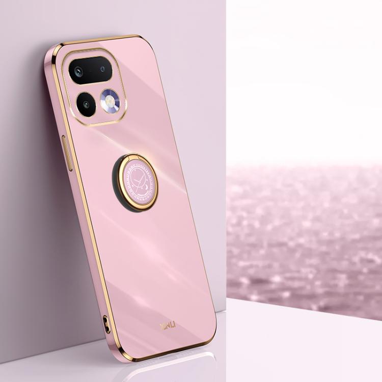 XINLI Straight Edge 6D Electroplate TPU Phone Case with Ring Holder, For Realme Note 80 4G, For Realme 16 Pro 5G, For Realme GT 8 Pro 5G, For Realme 15 5G Global, For Realme 14 5G Global, For Realme Neo7X