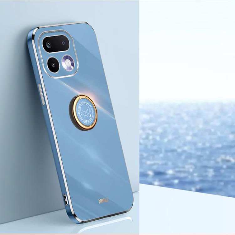 XINLI Straight Edge 6D Electroplate TPU Phone Case with Ring Holder, For Realme Note 80 4G, For Realme 16 Pro 5G, For Realme GT 8 Pro 5G, For Realme 15 5G Global, For Realme 14 5G Global, For Realme Neo7X