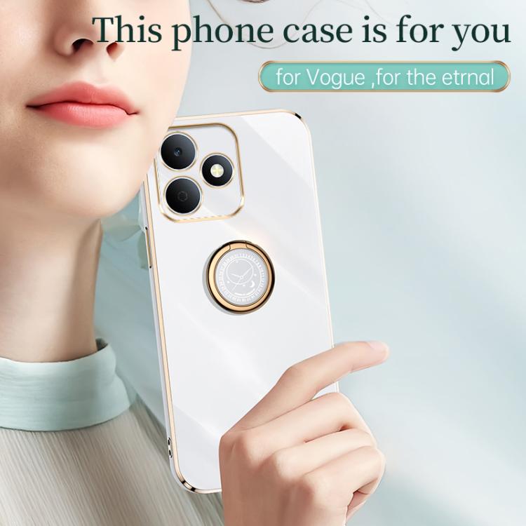 XINLI Straight Edge 6D Electroplate TPU Phone Case with Ring Holder, For Realme Note 80 4G, For Realme 16 Pro 5G, For Realme GT 8 Pro 5G, For Realme 15 5G Global, For Realme 14 5G Global, For Realme Neo7X