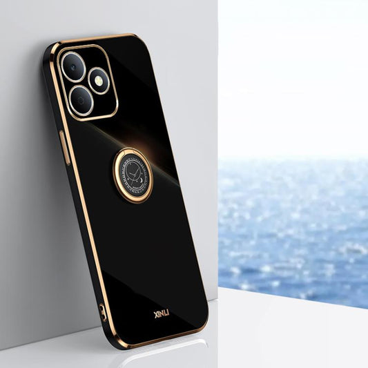 XINLI Straight Edge 6D Electroplate TPU Phone Case with Ring Holder, For Realme Note 80 4G, For Realme 16 Pro 5G, For Realme GT 8 Pro 5G, For Realme 15 5G Global, For Realme 14 5G Global, For Realme Neo7X