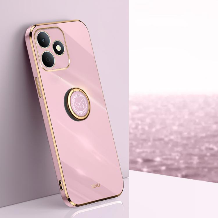 XINLI Straight Edge 6D Electroplate TPU Phone Case with Ring Holder, For Realme Note 80 4G, For Realme 16 Pro 5G, For Realme GT 8 Pro 5G, For Realme 15 5G Global, For Realme 14 5G Global, For Realme Neo7X