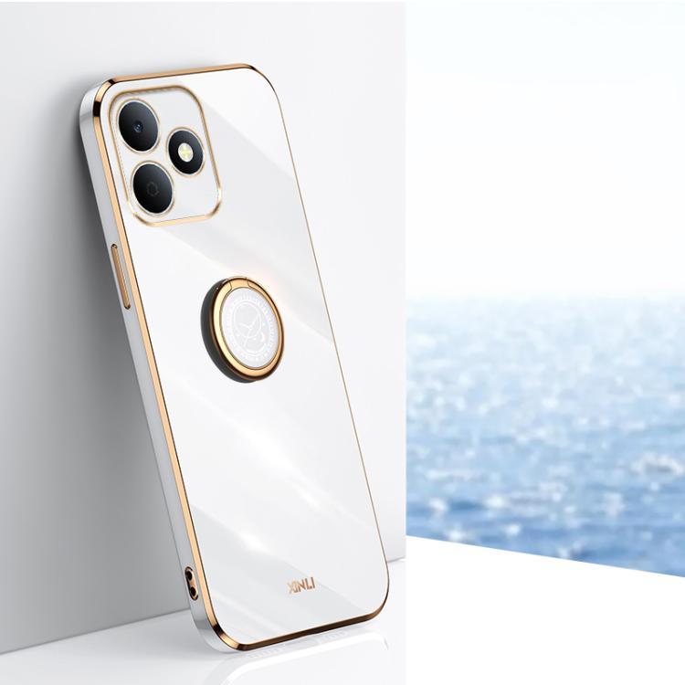 XINLI Straight Edge 6D Electroplate TPU Phone Case with Ring Holder, For Realme Note 80 4G, For Realme 16 Pro 5G, For Realme GT 8 Pro 5G, For Realme 15 5G Global, For Realme 14 5G Global, For Realme Neo7X
