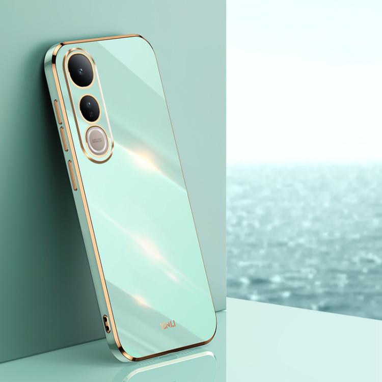 XINLI Straight Edge 6D Electroplate TPU Phone Case, For vivo V50 Lite, For vivo V50, For vivo Y300 Pro, For vivo S18 Pro, For vivo S18e, For vivo X100 Pro 5G