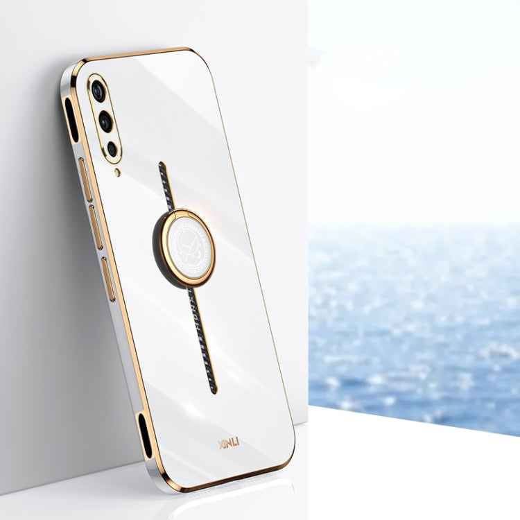 XINLI Straight Edge 6D Electroplate TPU Phone Case with Ring Holder, For vivo S17e, For vivo Y78+, For vivo iQOO Pro