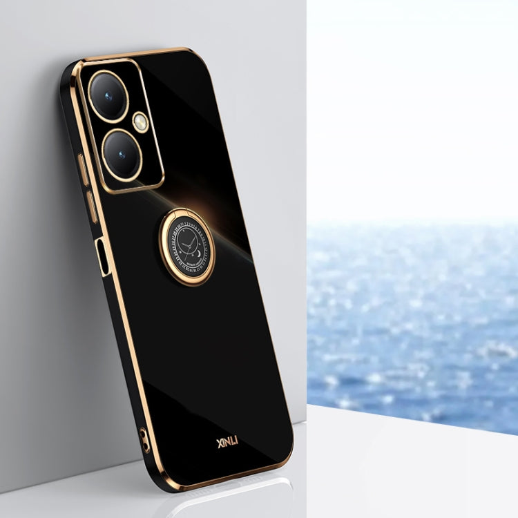 XINLI Straight Edge 6D Electroplate TPU Phone Case with Ring Holder, For vivo Y17S 4G, For vivo Y35M+, For vivo S17, For vivo S17e, For vivo Y78+, For vivo iQOO Pro
