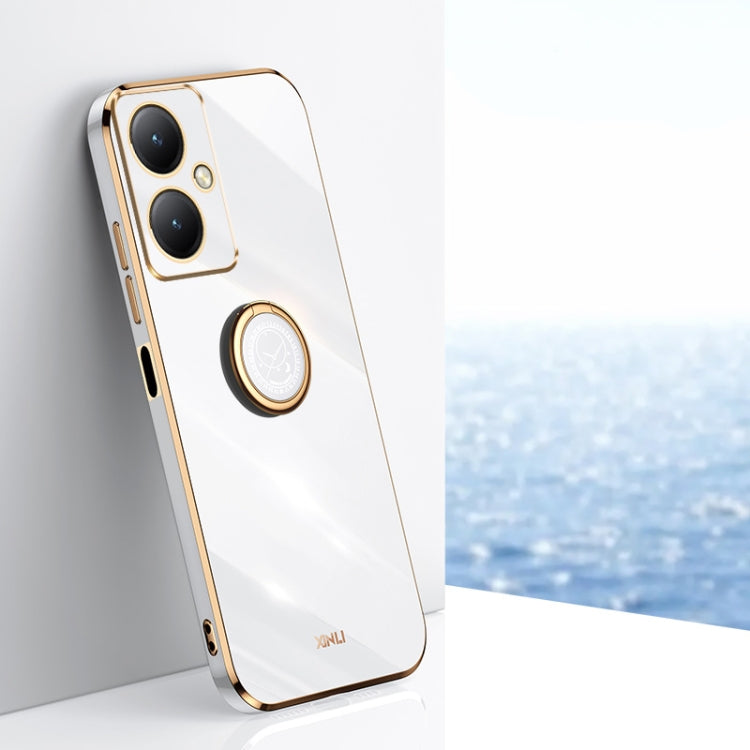 XINLI Straight Edge 6D Electroplate TPU Phone Case with Ring Holder, For vivo Y17S 4G, For vivo Y35M+, For vivo S17, For vivo S17e, For vivo Y78+, For vivo iQOO Pro
