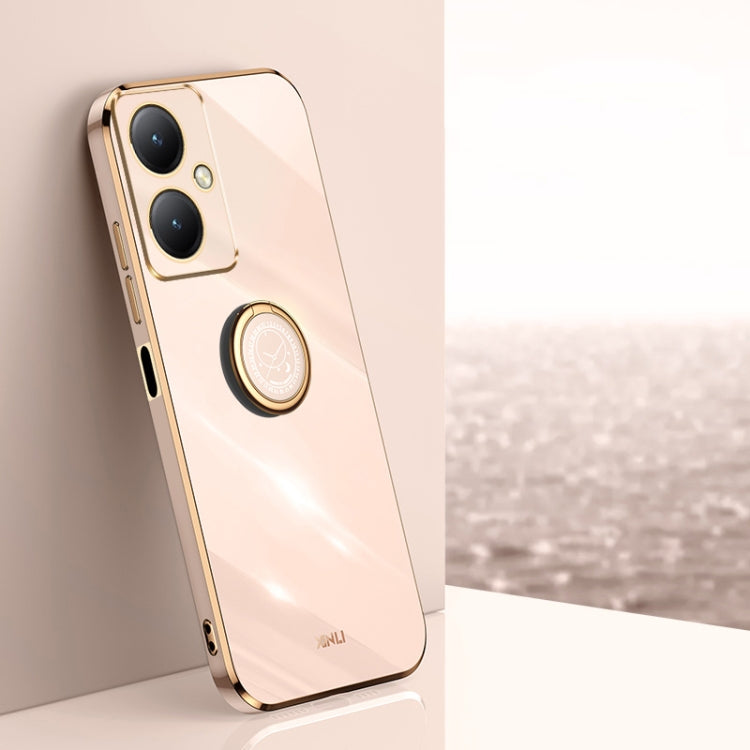 XINLI Straight Edge 6D Electroplate TPU Phone Case with Ring Holder, For vivo Y17S 4G, For vivo Y35M+, For vivo S17, For vivo S17e, For vivo Y78+, For vivo iQOO Pro