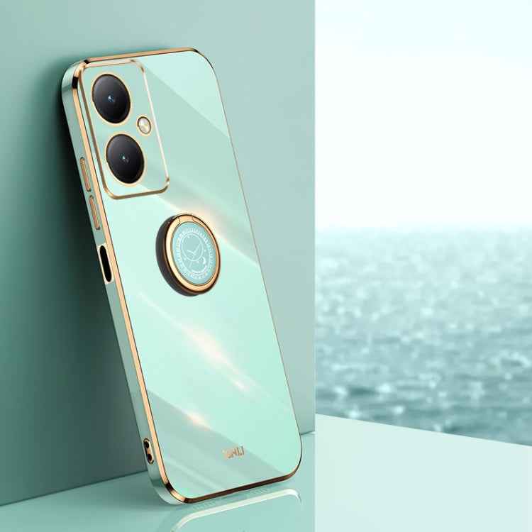XINLI Straight Edge 6D Electroplate TPU Phone Case with Ring Holder, For vivo X100 Pro 5G, For vivo iQOO 12 Pro 5G, For vivo iQOO 12 5G, For vivo Y17S 4G, For vivo Y35M+, For vivo S17