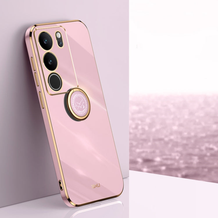 XINLI Straight Edge 6D Electroplate TPU Phone Case with Ring Holder, For vivo Y17S 4G, For vivo Y35M+, For vivo S17, For vivo S17e, For vivo Y78+, For vivo iQOO Pro