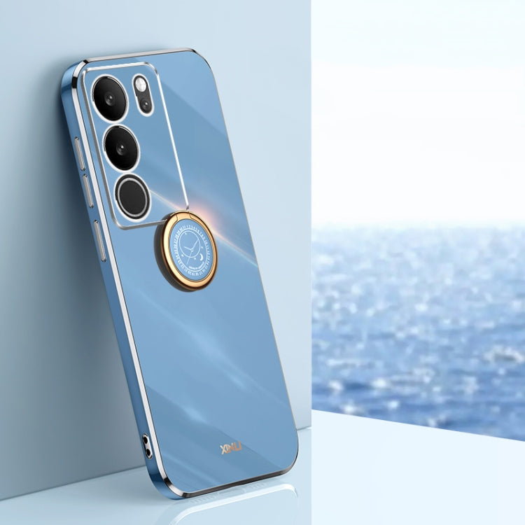 XINLI Straight Edge 6D Electroplate TPU Phone Case with Ring Holder, For vivo Y17S 4G, For vivo Y35M+, For vivo S17, For vivo S17e, For vivo Y78+, For vivo iQOO Pro