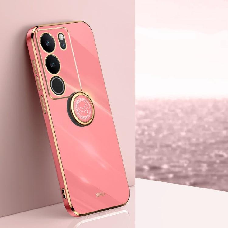 XINLI Straight Edge 6D Electroplate TPU Phone Case with Ring Holder, For vivo Y17S 4G, For vivo Y35M+, For vivo S17, For vivo S17e, For vivo Y78+, For vivo iQOO Pro