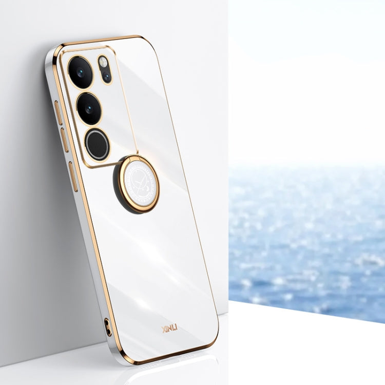 XINLI Straight Edge 6D Electroplate TPU Phone Case with Ring Holder, For vivo Y17S 4G, For vivo Y35M+, For vivo S17, For vivo S17e, For vivo Y78+, For vivo iQOO Pro