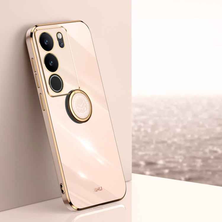 XINLI Straight Edge 6D Electroplate TPU Phone Case with Ring Holder, For vivo X100 Pro 5G, For vivo iQOO 12 Pro 5G, For vivo iQOO 12 5G, For vivo Y17S 4G, For vivo Y35M+, For vivo S17