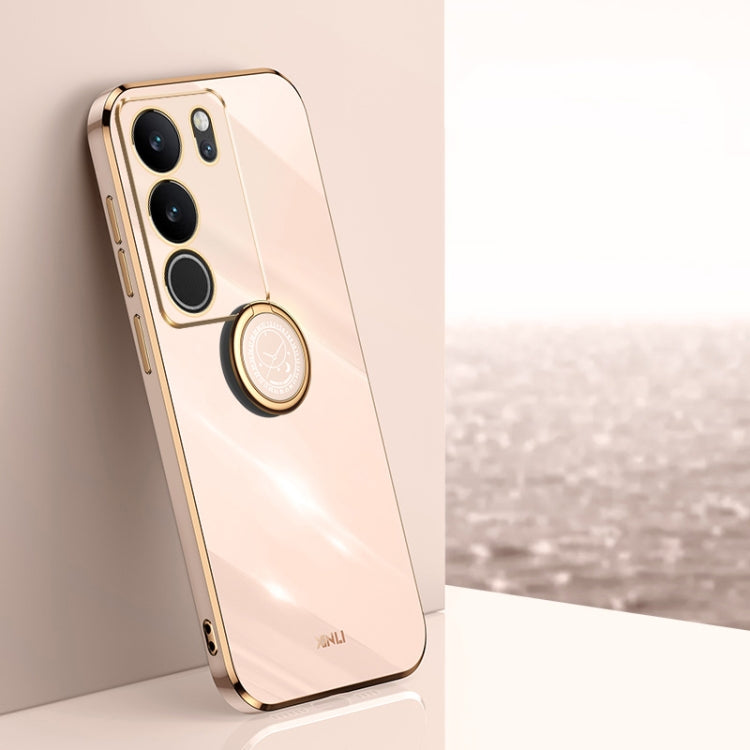 XINLI Straight Edge 6D Electroplate TPU Phone Case with Ring Holder, For vivo Y17S 4G, For vivo Y35M+, For vivo S17, For vivo S17e, For vivo Y78+, For vivo iQOO Pro