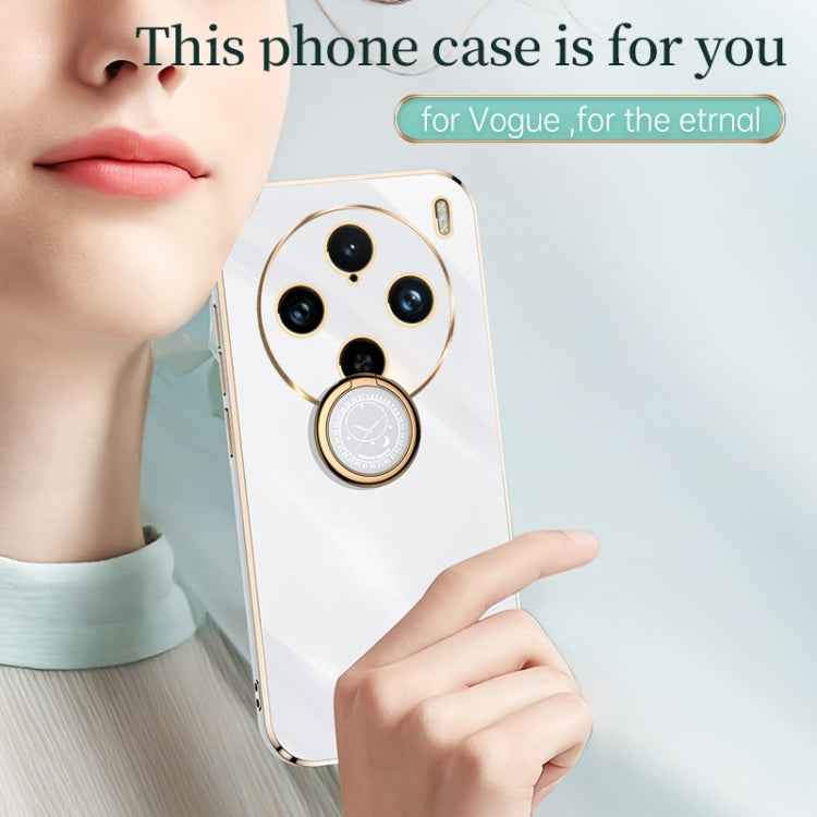 XINLI Straight Edge 6D Electroplate TPU Phone Case with Ring Holder, For vivo X100 Pro 5G, For vivo iQOO 12 Pro 5G, For vivo iQOO 12 5G, For vivo Y17S 4G, For vivo Y35M+, For vivo S17