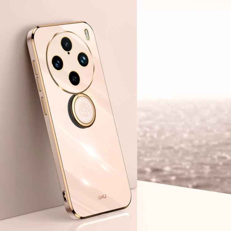 XINLI Straight Edge 6D Electroplate TPU Phone Case with Ring Holder, For vivo X100 Pro 5G, For vivo iQOO 12 Pro 5G, For vivo iQOO 12 5G, For vivo Y17S 4G, For vivo Y35M+, For vivo S17