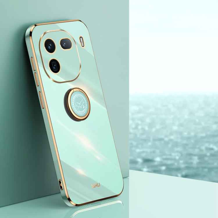 XINLI Straight Edge 6D Electroplate TPU Phone Case with Ring Holder, For vivo X100 Pro 5G, For vivo iQOO 12 Pro 5G, For vivo iQOO 12 5G, For vivo Y17S 4G, For vivo Y35M+, For vivo S17