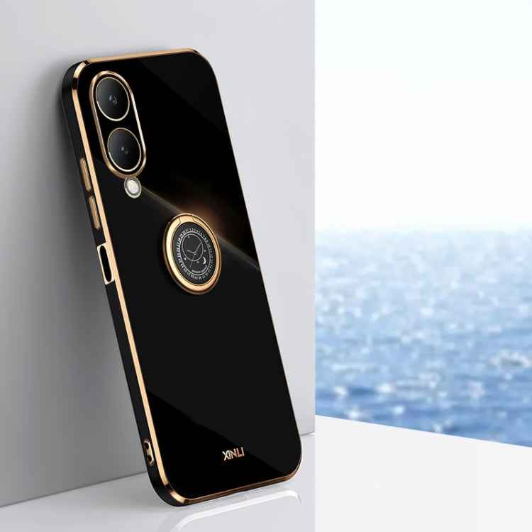 XINLI Straight Edge 6D Electroplate TPU Phone Case with Ring Holder, For vivo X100 Pro 5G, For vivo iQOO 12 Pro 5G, For vivo iQOO 12 5G, For vivo Y17S 4G, For vivo Y35M+, For vivo S17