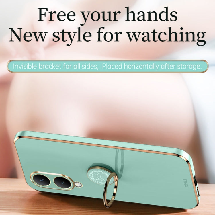 XINLI Straight Edge 6D Electroplate TPU Phone Case with Ring Holder, For vivo Y17S 4G, For vivo Y35M+, For vivo S17, For vivo S17e, For vivo Y78+, For vivo iQOO Pro