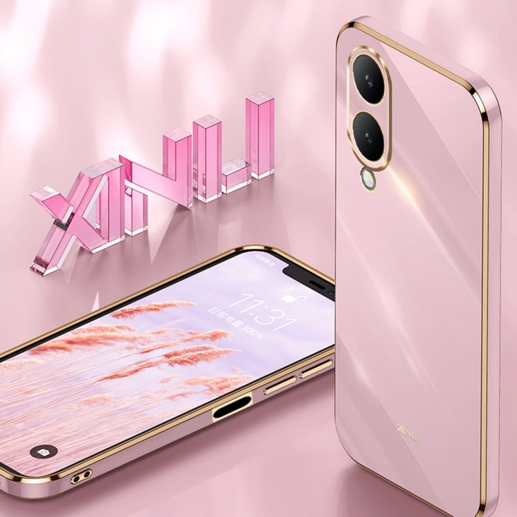XINLI Straight Edge 6D Electroplate TPU Phone Case with Ring Holder, For vivo Y17S 4G, For vivo Y35M+, For vivo S17, For vivo S17e, For vivo Y78+, For vivo iQOO Pro