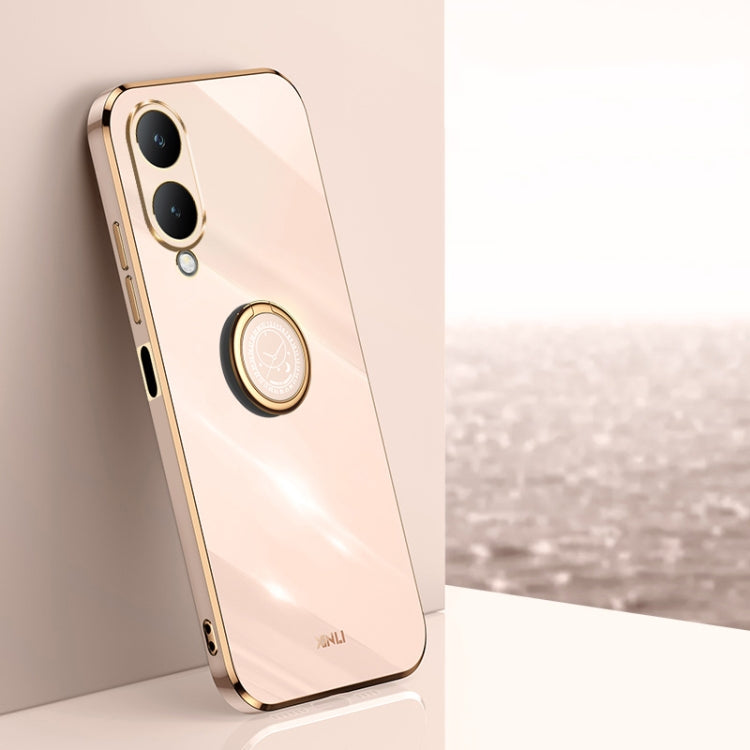 XINLI Straight Edge 6D Electroplate TPU Phone Case with Ring Holder, For vivo Y17S 4G, For vivo Y35M+, For vivo S17, For vivo S17e, For vivo Y78+, For vivo iQOO Pro