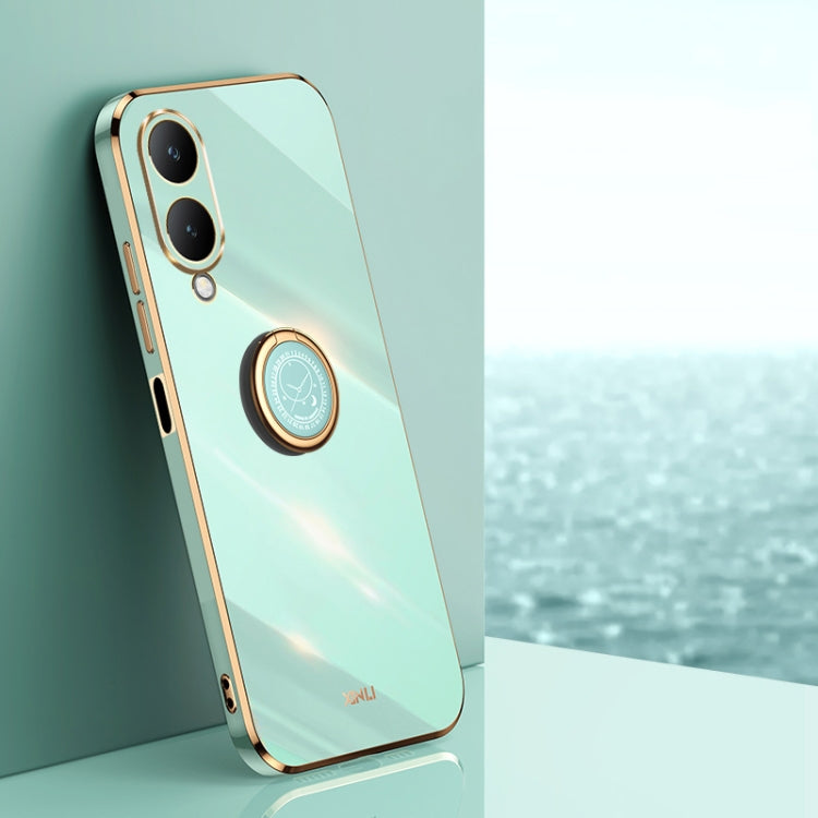 XINLI Straight Edge 6D Electroplate TPU Phone Case with Ring Holder, For vivo Y17S 4G, For vivo Y35M+, For vivo S17, For vivo S17e, For vivo Y78+, For vivo iQOO Pro