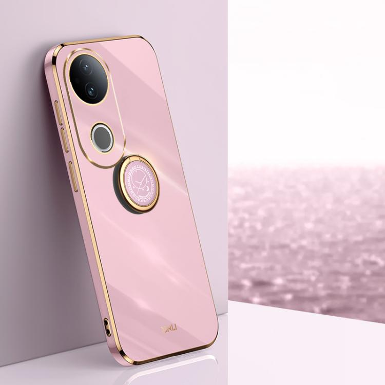 XINLI Straight Edge 6D Electroplate TPU Phone Case with Ring Holder, For vivo V50 Lite, For vivo V50, For vivo S20, For vivo S20 Pro, For vivo iQOO 13, For vivo Y300 Pro