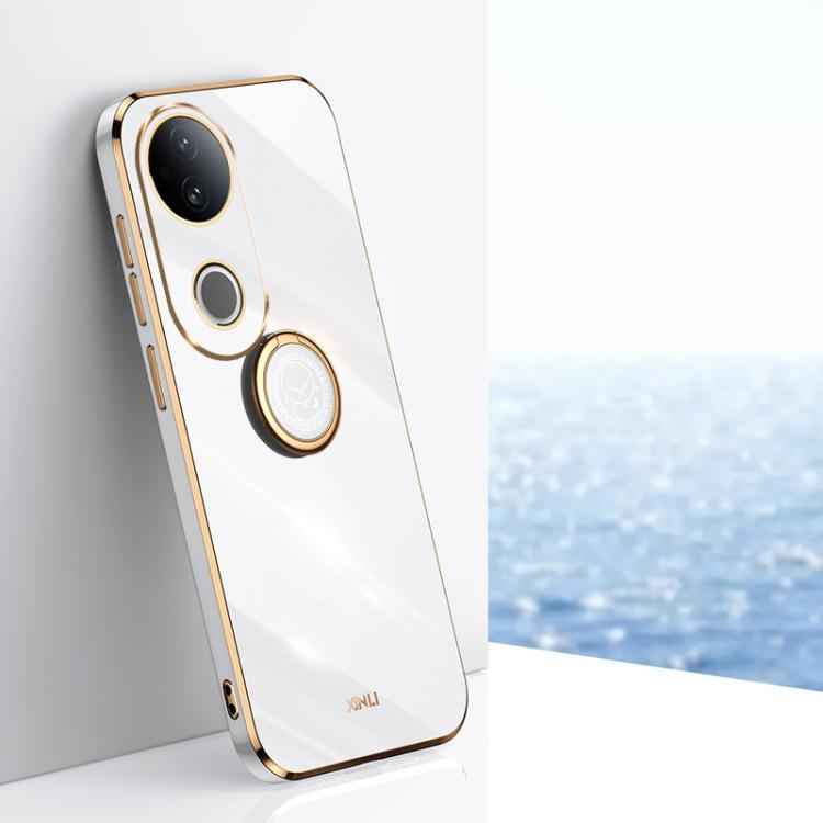 XINLI Straight Edge 6D Electroplate TPU Phone Case with Ring Holder, For vivo S30 Pro mini 5G, For vivo S30 5G, For vivo X200 Ultra, For vivo V50 Lite, For vivo V50, For vivo S20
