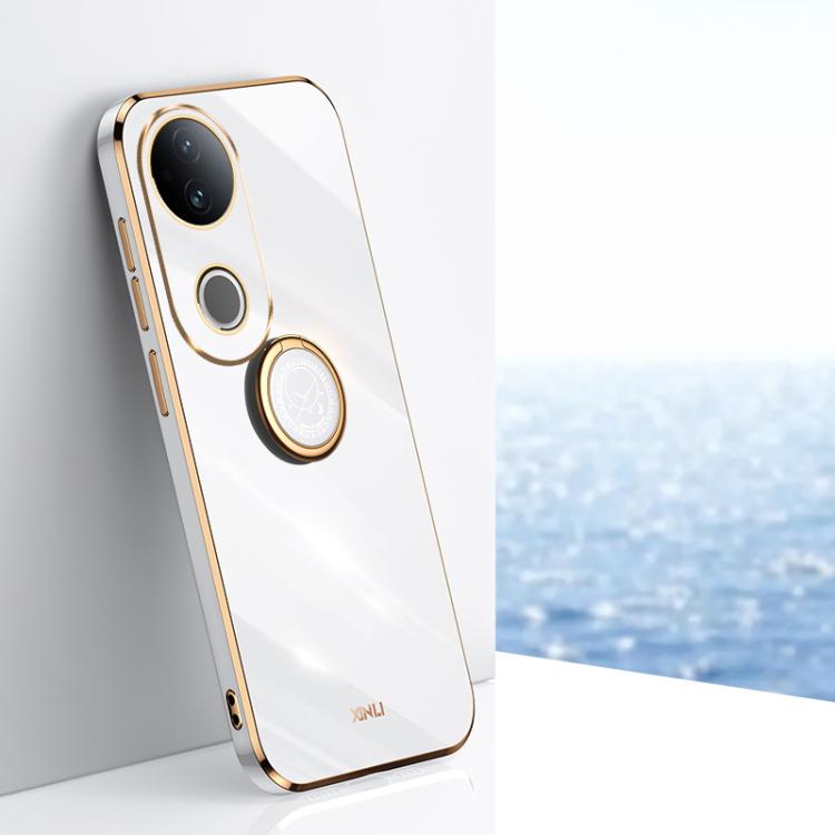 XINLI Straight Edge 6D Electroplate TPU Phone Case with Ring Holder, For vivo V50 Lite, For vivo V50, For vivo S20, For vivo S20 Pro, For vivo iQOO 13, For vivo Y300 Pro