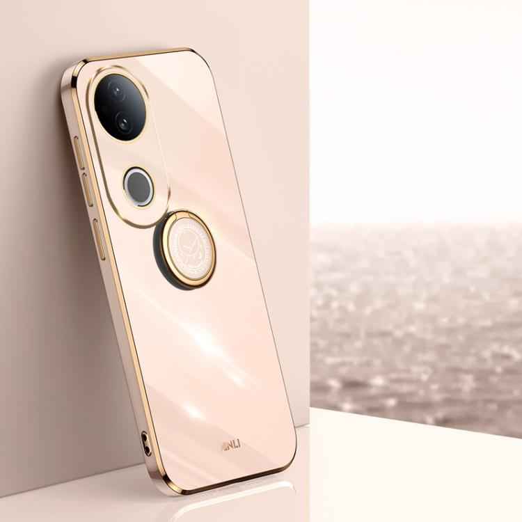 XINLI Straight Edge 6D Electroplate TPU Phone Case with Ring Holder, For vivo S30 Pro mini 5G, For vivo S30 5G, For vivo X200 Ultra, For vivo V50 Lite, For vivo V50, For vivo S20