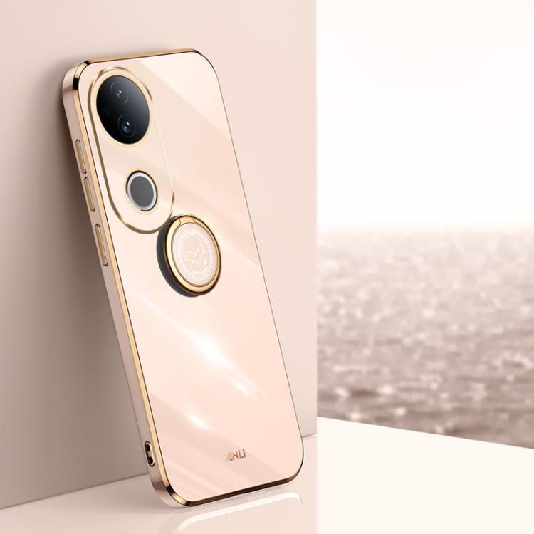 XINLI Straight Edge 6D Electroplate TPU Phone Case with Ring Holder, For vivo V50 Lite, For vivo V50, For vivo S20, For vivo S20 Pro, For vivo iQOO 13, For vivo Y300 Pro
