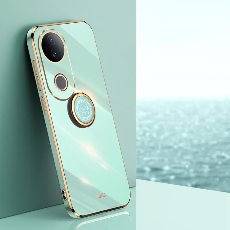 XINLI Straight Edge 6D Electroplate TPU Phone Case with Ring Holder, For vivo V50 Lite, For vivo V50, For vivo S20, For vivo S20 Pro, For vivo iQOO 13, For vivo Y300 Pro