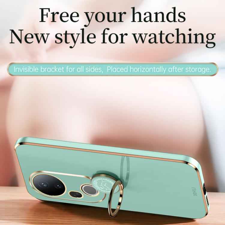 XINLI Straight Edge 6D Electroplate TPU Phone Case with Ring Holder, For vivo S20 Pro, For vivo iQOO 13, For vivo Y300 Pro, For vivo V40 Lite 5G, For vivo S18 Pro, For vivo S18e