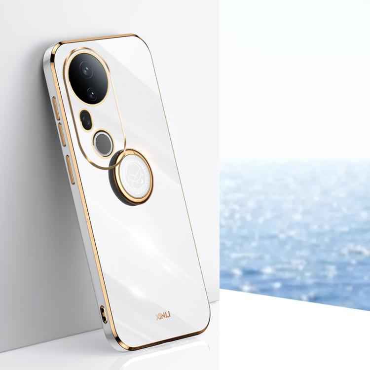 XINLI Straight Edge 6D Electroplate TPU Phone Case with Ring Holder, For vivo S20 Pro, For vivo iQOO 13, For vivo Y300 Pro, For vivo V40 Lite 5G, For vivo S18 Pro, For vivo S18e