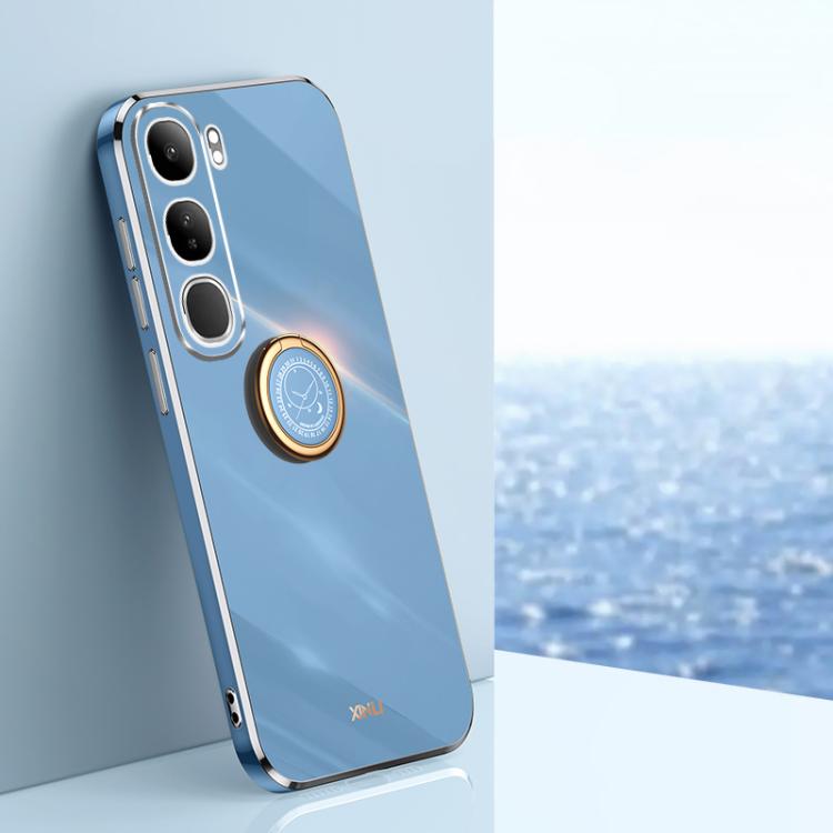 XINLI Straight Edge 6D Electroplate TPU Phone Case with Ring Holder, For vivo V40 Lite 5G, For vivo S18 Pro, For vivo S18e, For vivo X100 Pro 5G, For vivo iQOO 12 Pro 5G, For vivo iQOO 12 5G